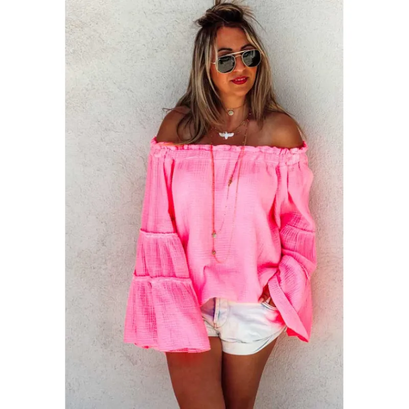 La Petite Boho Blouses<Blouse GALA rose fluo