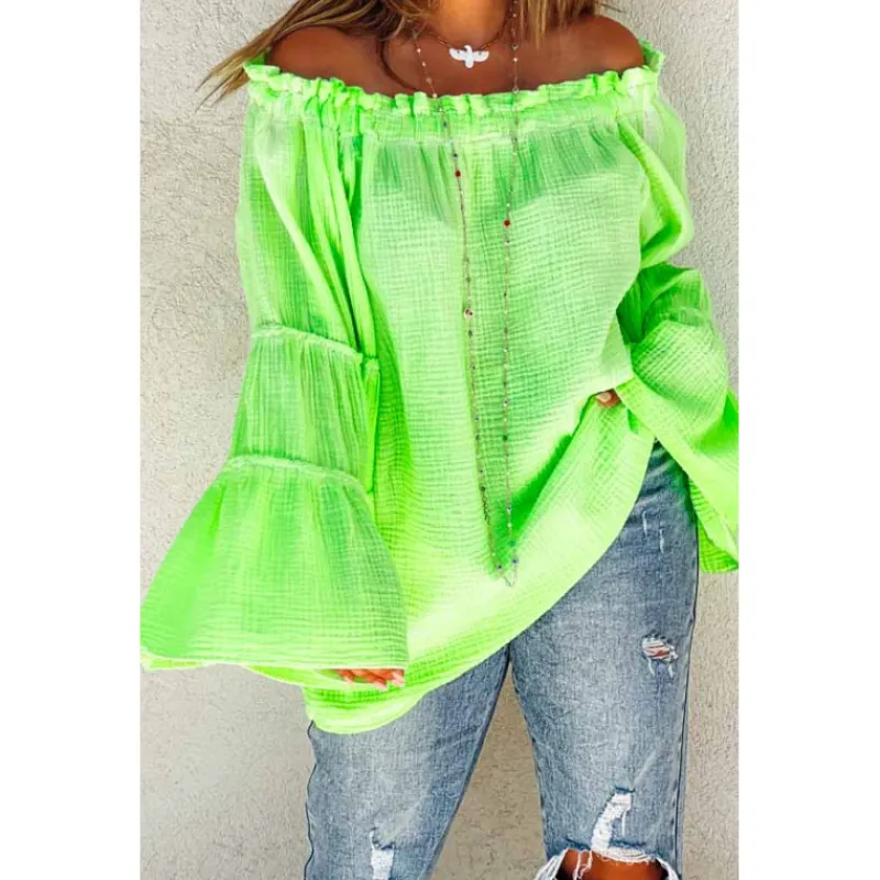 La Petite Boho Blouses<Blouse GALA vert fluo