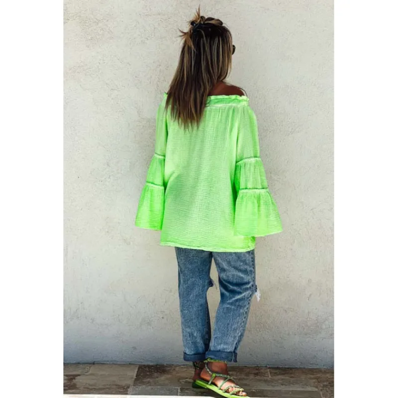 La Petite Boho Blouses<Blouse GALA vert fluo