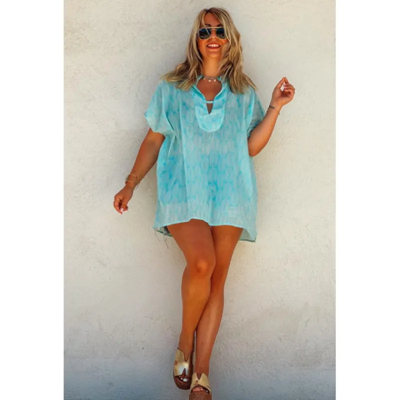 Banditas Blouses<Blouse IVANA manches courtes bleu ciel