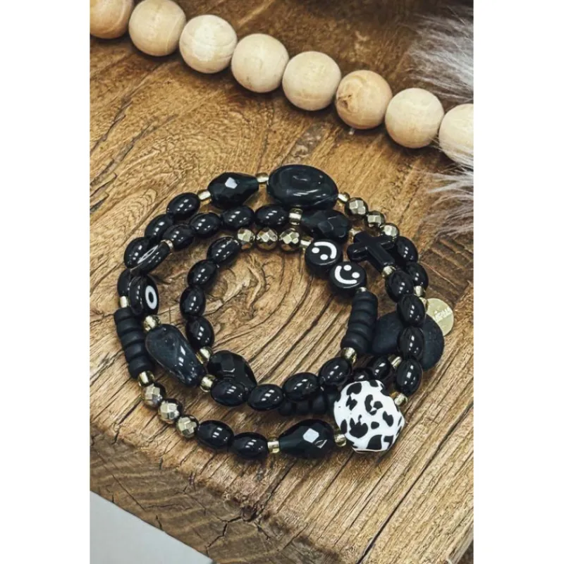 Madamirma Bracelets<Bracelet triple TEXAS noir