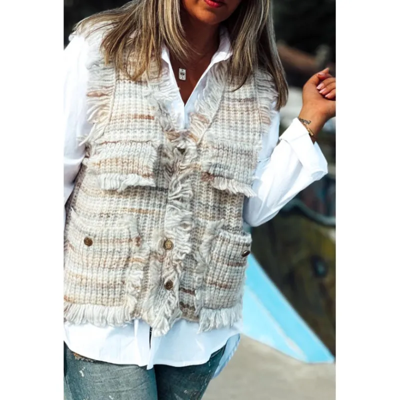 Selection Keva Gilets<Gilet VALENTIN sans manches beige