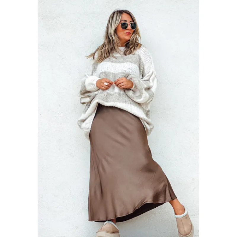 La Petite Boho Jupes<Jupe ADELINE longue marron glace