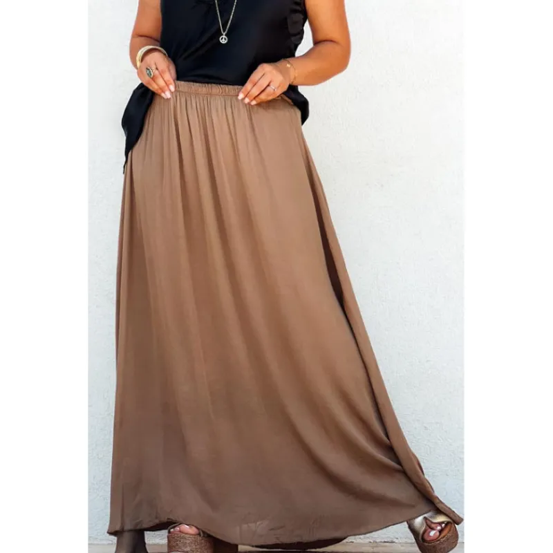 La Petite Boho Jupes<Jupe CALLIOPEE longue camel