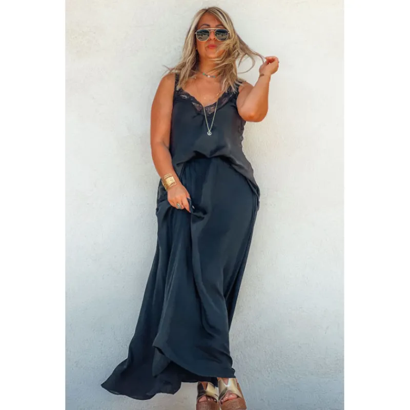 La Petite Boho Jupes<Jupe CALLIOPEE longue noire