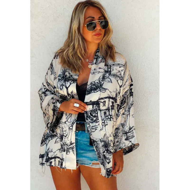 Selection Keva Kimonos<Kimono ROBIN court manches 7/8 noir