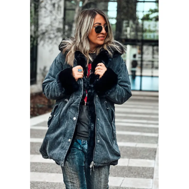 Selection Keva Manteaux<Parka ESTHER anthracite/noir