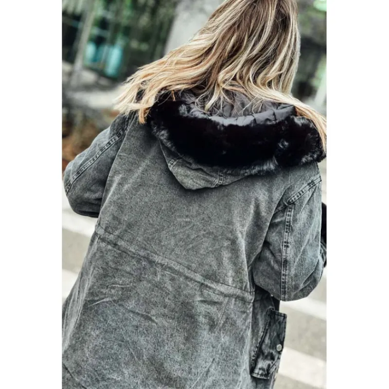 Selection Keva Manteaux<Parka ESTHER anthracite/noir