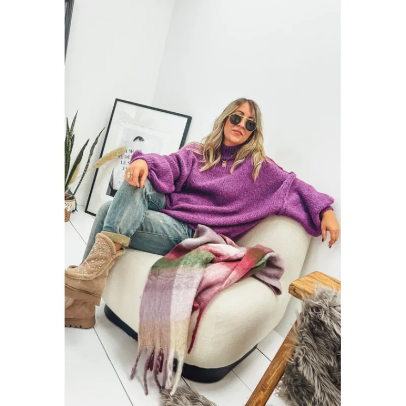 La Petite Boho Mailles | Pulls<Pull AMARO aubergine