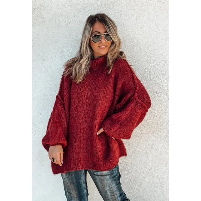 La Petite Boho Mailles | Pulls<Pull AMARO bordeaux