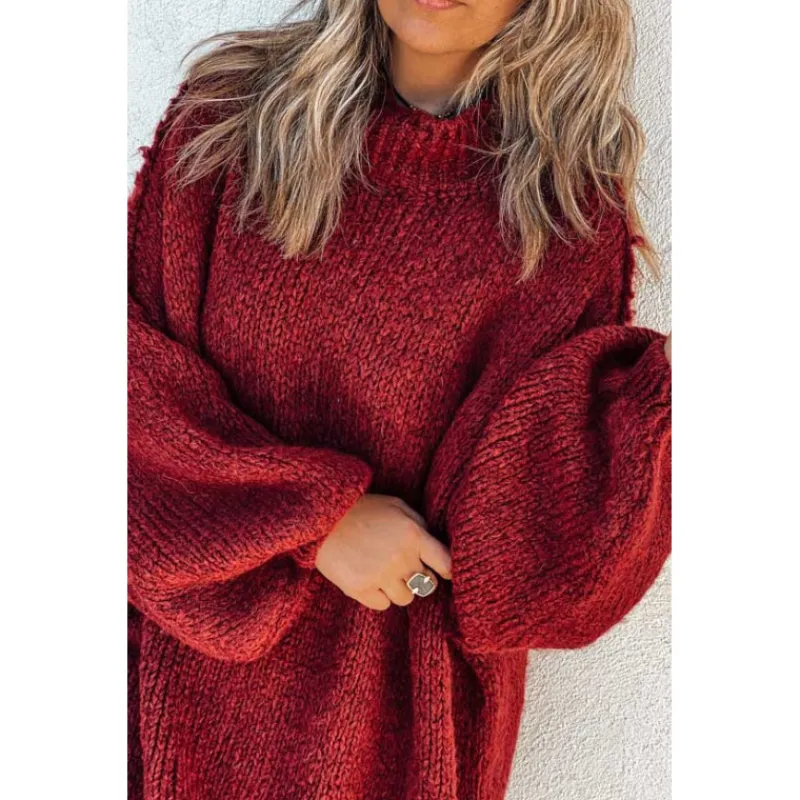 La Petite Boho Mailles | Pulls<Pull AMARO bordeaux