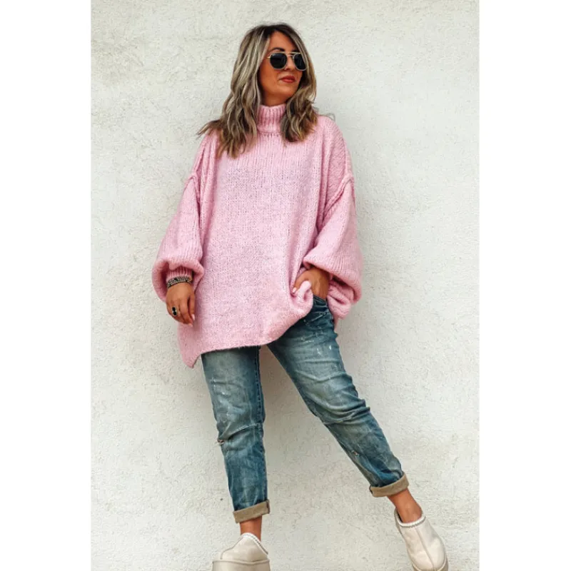 La Petite Boho Mailles | Pulls<Pull AMARO rose clair