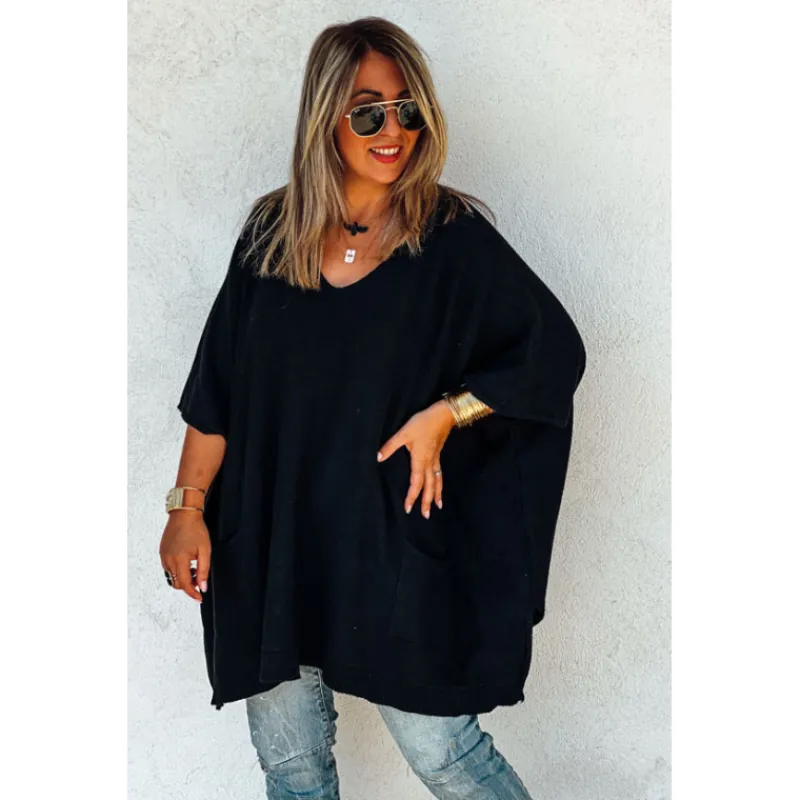 La Petite Boho Pulls<Pull KRISS long manches 3/4 noir