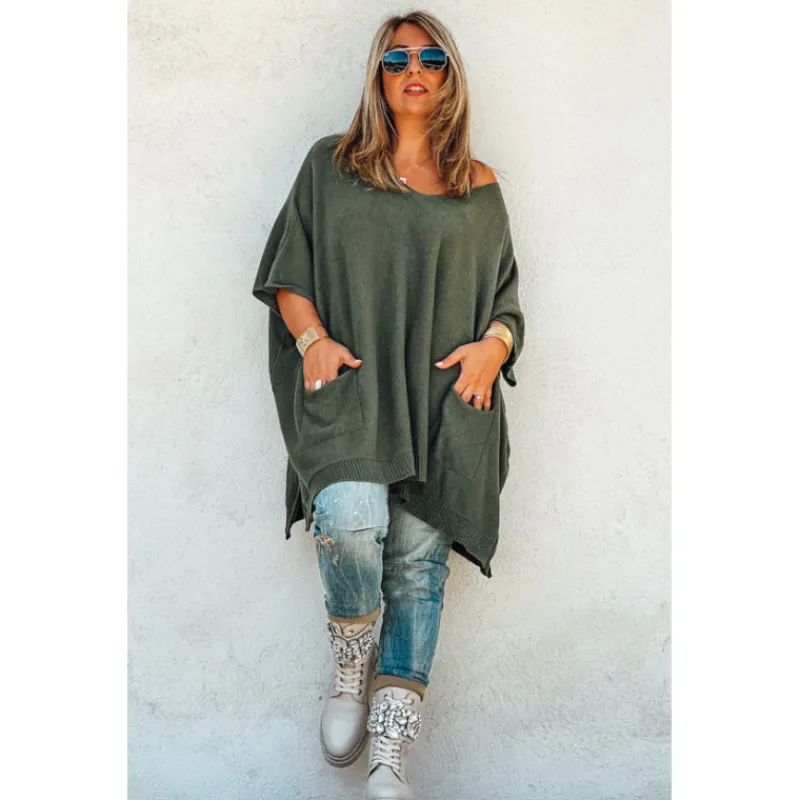 La Petite Boho Pulls<Pull KRISS long manches 3/4 vert