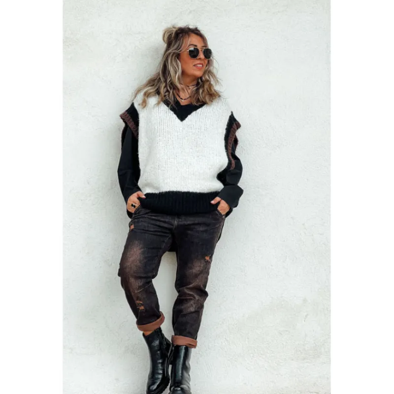 Selection Keva Mailles | Pulls<Pull TRISTAN sans manches noir