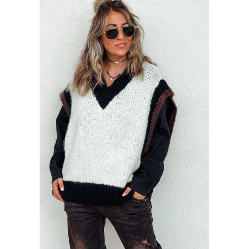 Selection Keva Mailles | Pulls<Pull TRISTAN sans manches noir