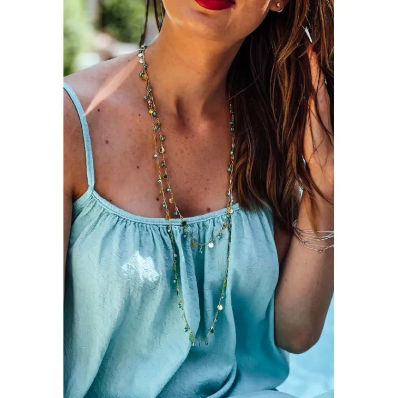 Banditas Robes Longues | Robes Longues<Robe ISIS longue bretelles turquoise