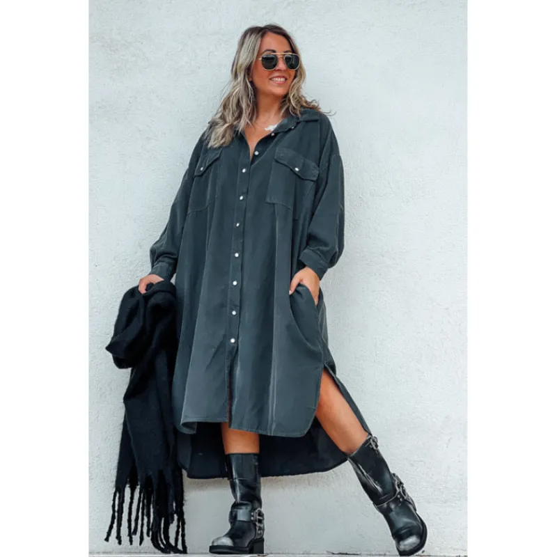 Selection Keva Robes Longues | Robes Longues<Robe JESSICA longue gris fonce