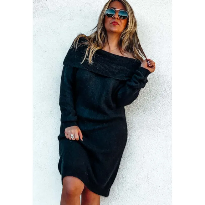 La Petite Boho Mailles | Robes Courtes<Robe pull courte TAYLOR noire