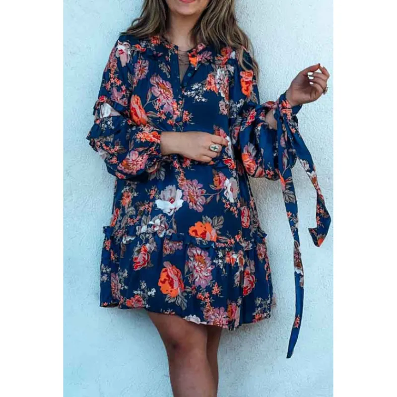 Jaase Robes Imprimées | Robes Imprimées<Robe STELLA courte bleu marine