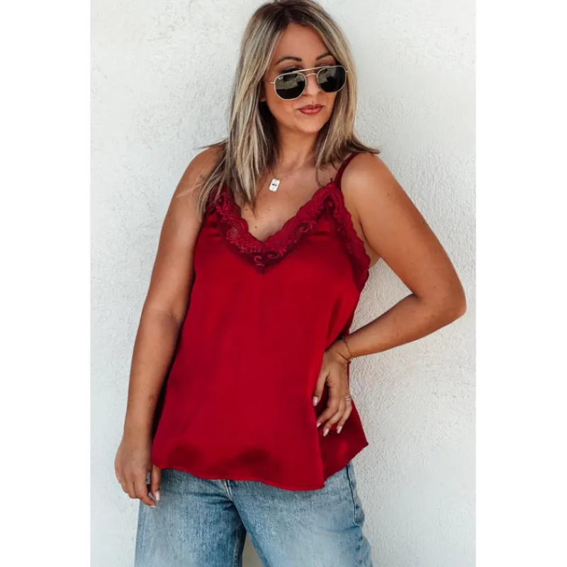 La Petite Boho T-Shirts Manches Courtes<Top bretelles RUBY bordeaux