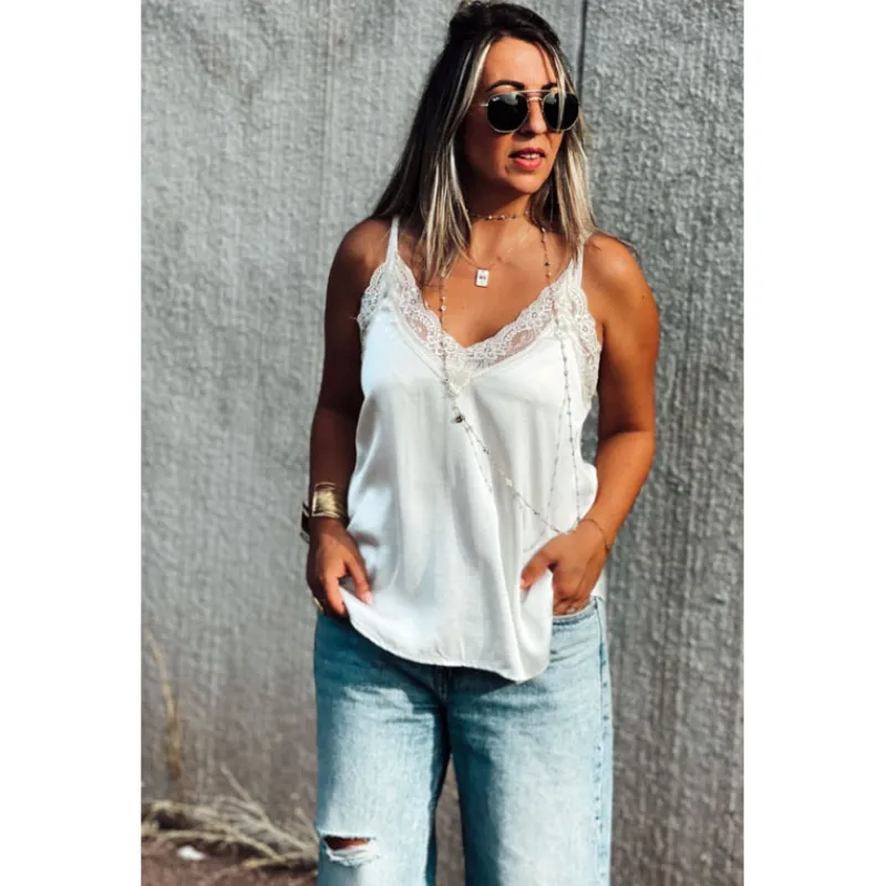 La Petite Boho T-Shirts Manches Courtes<Top bretelles RUBY ecru