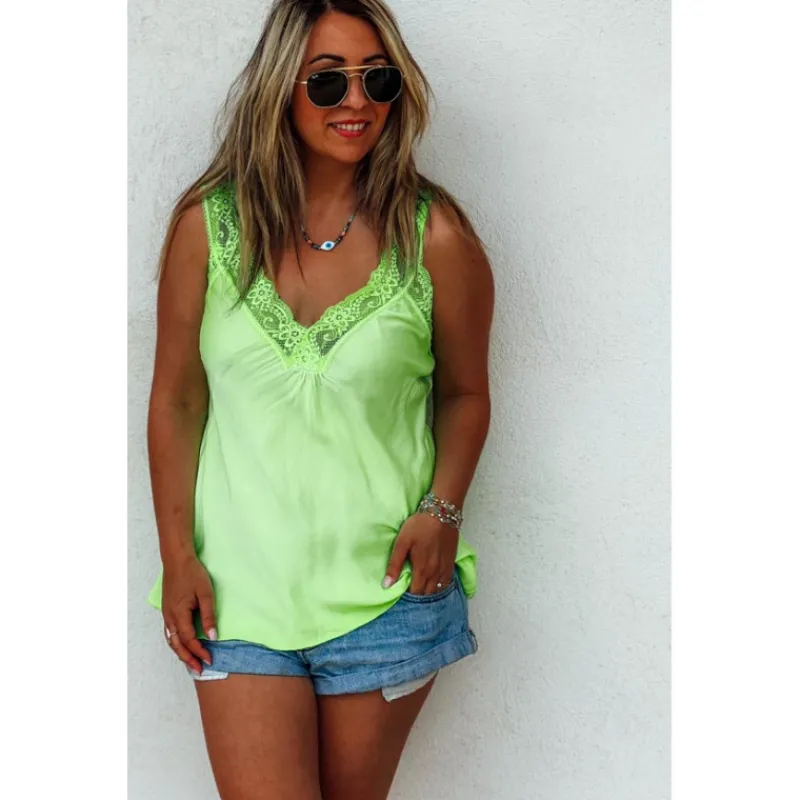 Selection Keva Débardeurs<Top LOUSSINE sans manches vert fluo