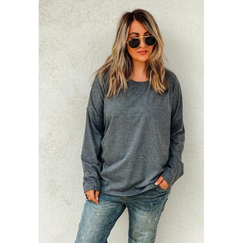 Selection Keva T-Shirts Manches Longues<T-shirt FLAKE manches longues gris fonce