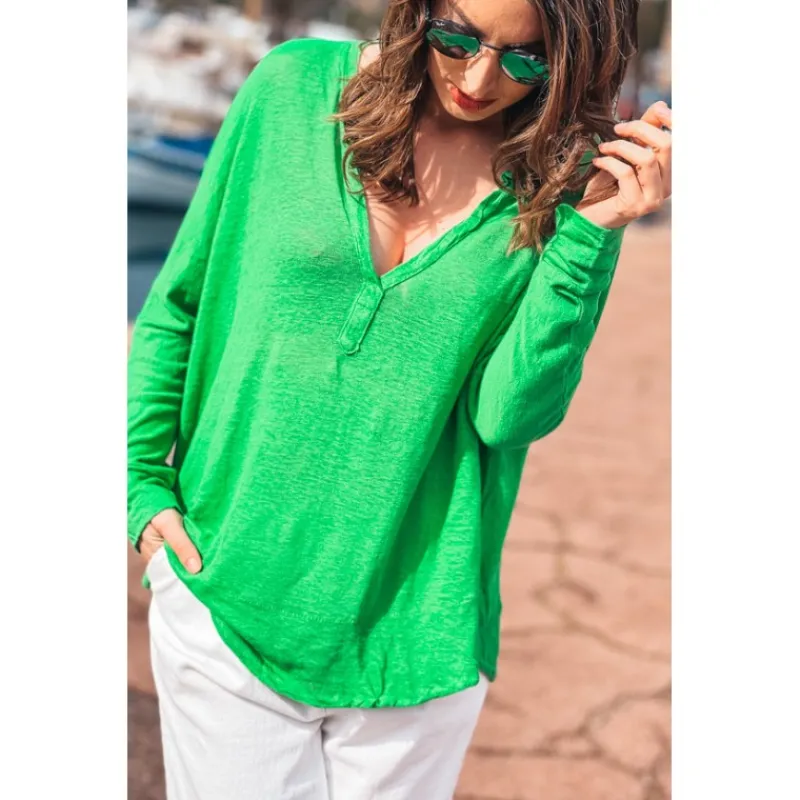 Banditas T-Shirts Manches Longues<T-shirt SPENCER vert