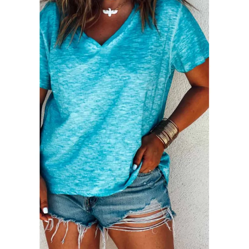 Selection Keva T-Shirts Manches Courtes<T-shirt TRAVIS manches courtes bleu indigo