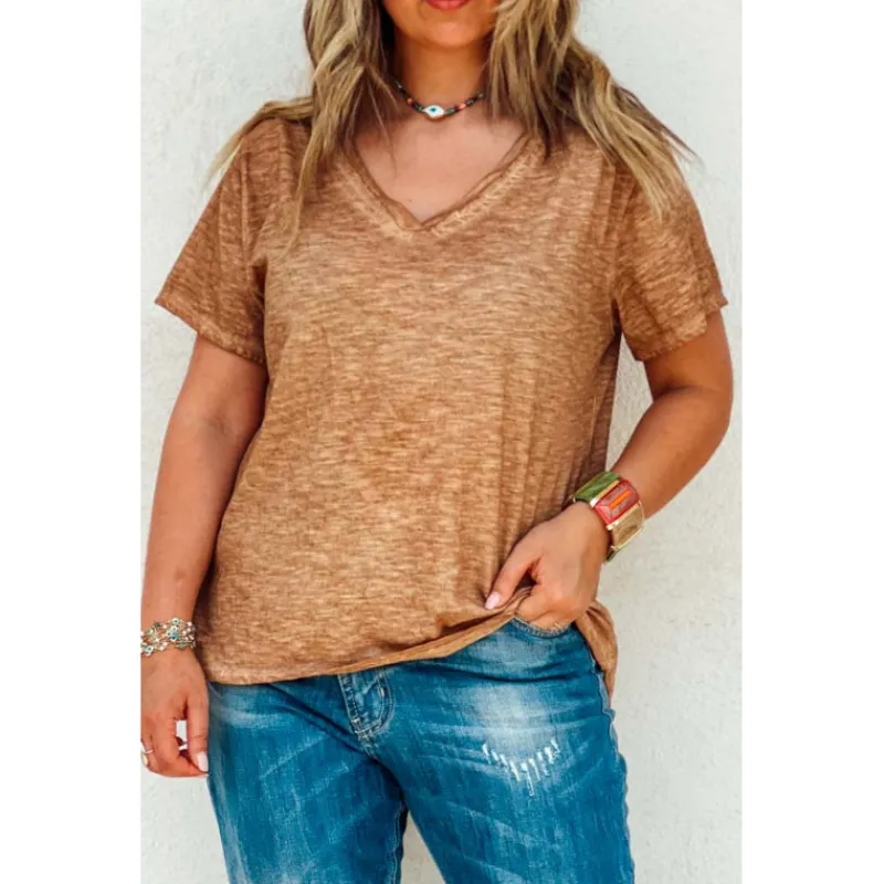 Selection Keva T-Shirts Manches Courtes<T-shirt TRAVIS manches courtes camel