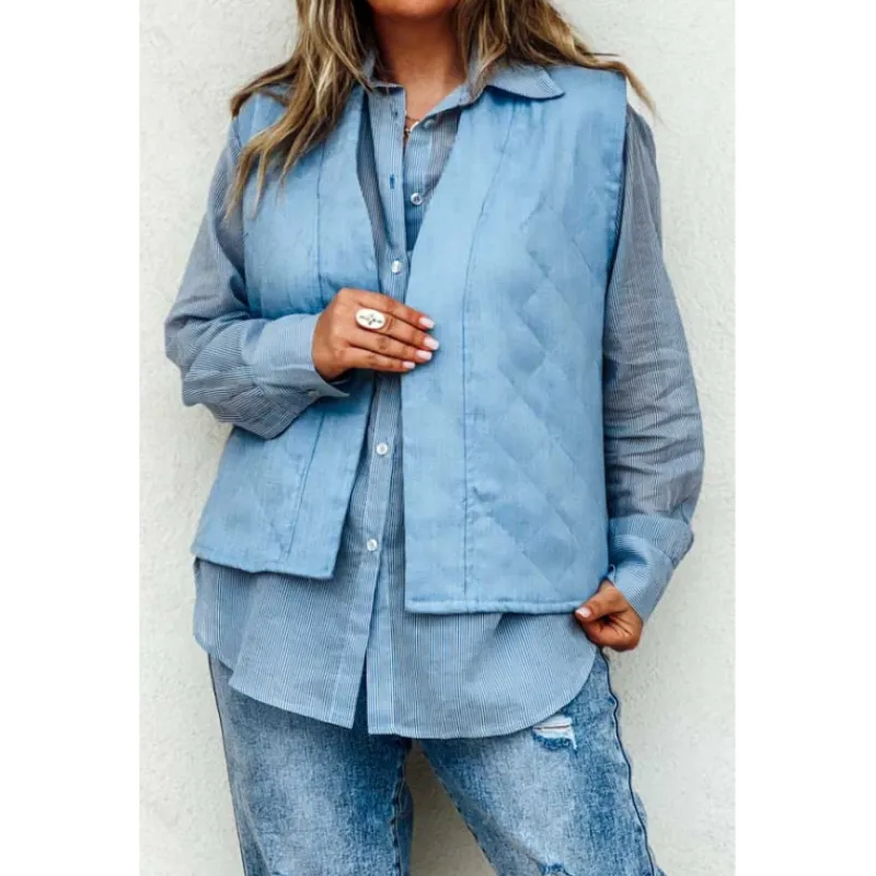 Selection Keva Vestes<Veste LISE sans manches bleu clair