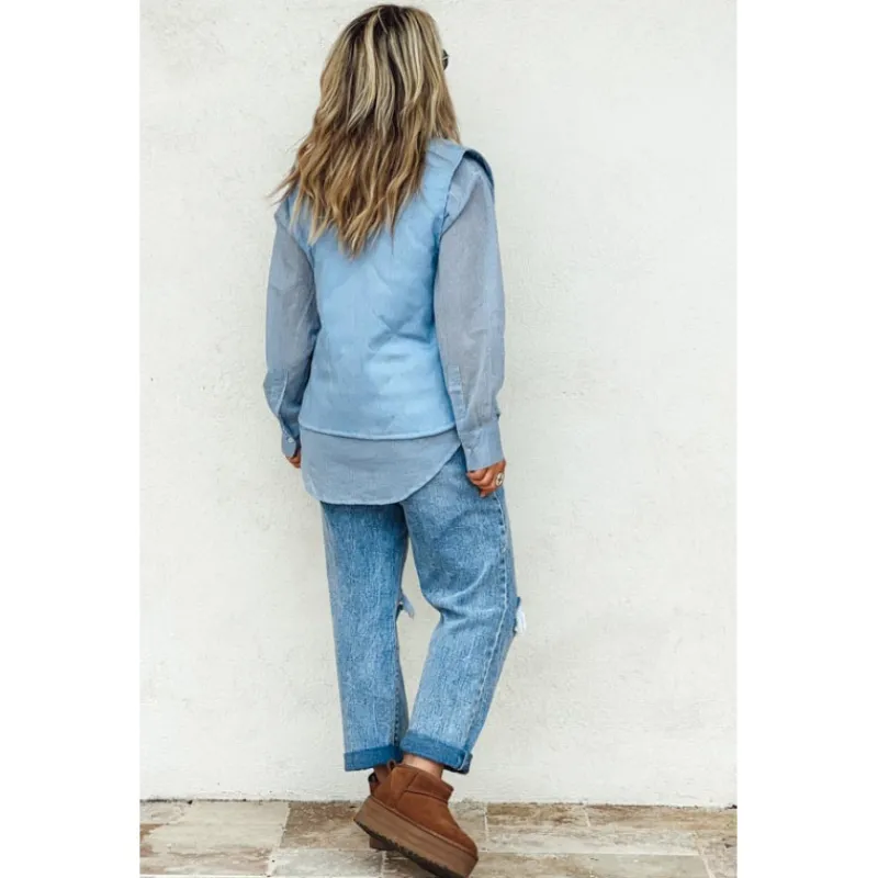 Selection Keva Vestes<Veste LISE sans manches bleu clair